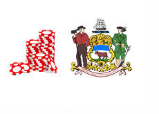 Delaware - Online Gambling - Casino Chips - Coat of Arms and Illustration