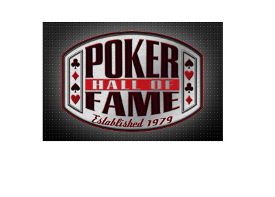 The WSOP Poker Hall of Fame - Logo on top of metalic square surface.