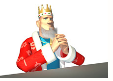 poker king is in his thinking pose
