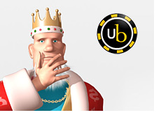 poker king is thinking about the ultimate bet situation - rubbing his white royal beard
