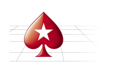 Pokerstars spade symbol in a 3d room environment.