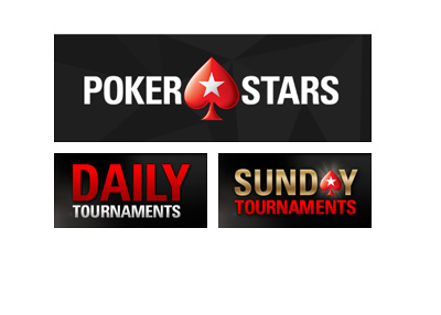 Pokerstars new logo in black.  Daily and Sunday tournaments