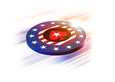 Pokerstars chip branded with American flag - Illustration