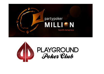 Party Poker Millions North America at the Playground Poker Club - Year 2018 - Logos.