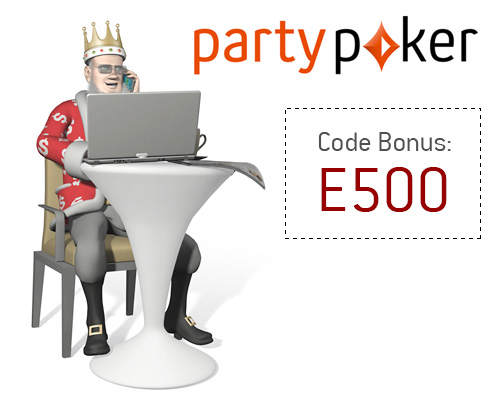 -- Entrez E500 comme Code Bonus Party Poker --