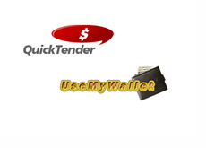 Quicktender and UseMyWallet logos