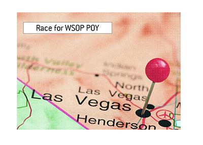 The race for the World Series of Poker Player of the Year is on.  In photo: Las Vegas, Nevada.  On the map.