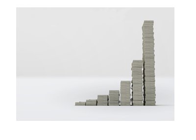 Rising money stack. Cash graph. Impressive.
