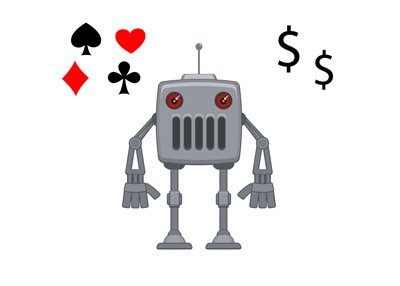 Robot - Cash Poker Player - Illustration, cartoon, attempt at funny.