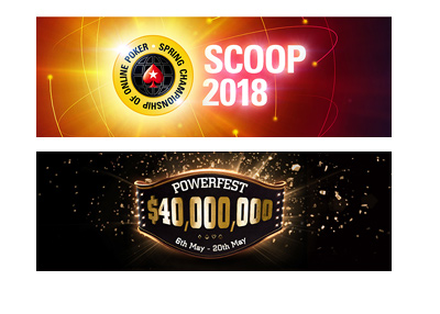 Spring Championship of Online Poker and Pokerstars Powerfest - Tournament logos - Year 2018.