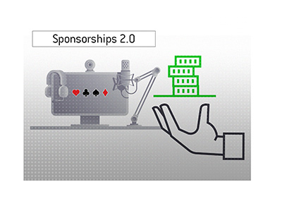 Poker sponsorships have evolved over the years.  Illustration.