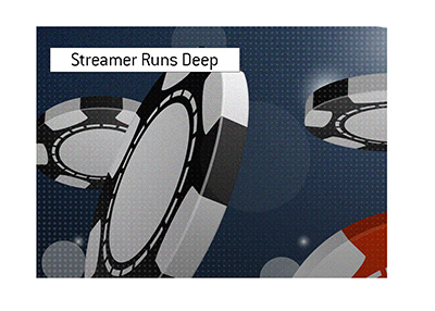 A popular Twitch streamer, Jaime Staples, runs deep in an online tournament. Records biggest cash.