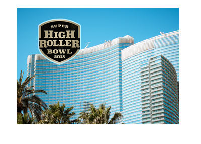 Aria Las Vegas - Super High Roller poker tournament - Year is 2018 - Very sunny Nevada day.