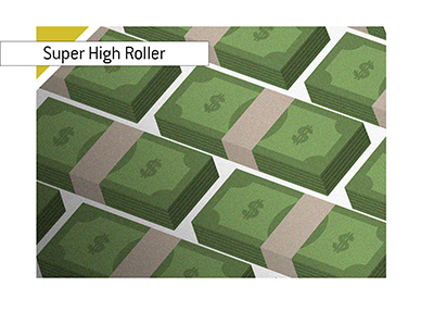 Super High Roller - Flowing dollar bills - Illustration.