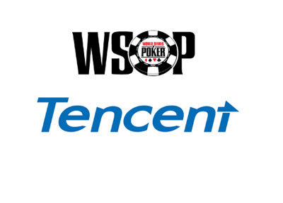 WSOP and Tencent - Logos as they are in year 2017 - White background.