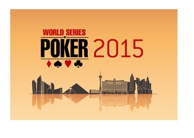 World Series of Poker 2015 - Tournament / Event Logo - Over Las Vegas City Skyline - Orange Background