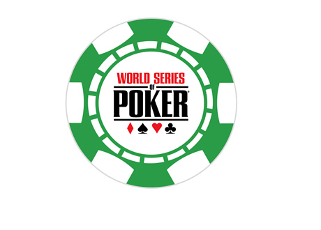 WSOP logo inside of a green chip - World Series of Poker