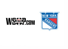 WSOP.com and New York Rangers hockey team logos