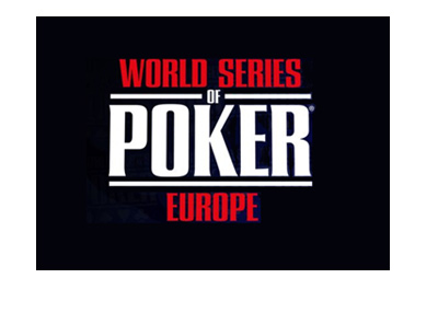 The World Series of Poker Europe - Logo on black background.