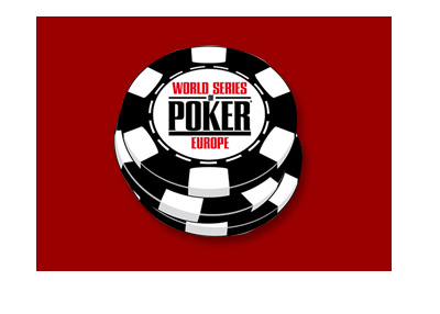 The World Series of Poker Europe chip logo on maroon background.