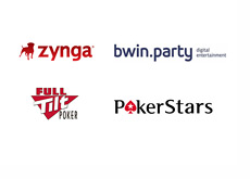 Zynga, Bwin.Party, Full Tilt Poker and Pokerstars logos