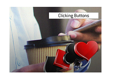 The meaning of the term Clicking Buttons when it comes to poker play is explained. What does it mean?
