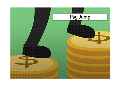 The meaning of the tournament poker term Pay Jump is explained and illustrated.