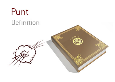 The meaning of the term Punt in the game of poker. Blowing off all your chisp up in smoke very quickly. Illustration.