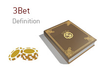 Definition von 3Bet - Poker Dictionary - Illustration von brown Casino Chips