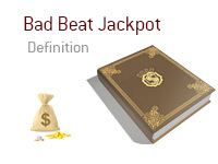 Definition of Bad Beat Jackpot - Poker Dictionary - Money Bag - Illustration