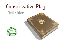 Definition of Conservative Play - Poker Dictionary - Green $25 Chip - Illustration