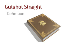 Definition, meaning and examples of Gutshot Straight in the game of poker