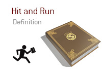 Definition of Hit and Run - Poker Dictionary - Illustration of a man running with a bag