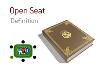 Definition of Open Seat - Poker Dictionary - Illustration of Poker Table with an empty seat