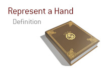 Definition of term - Represent a Hand - Poker Dictionary