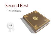 Definition of the term Second Best - Poker Dictionary - Award Ribbon with 2nd best written on it - Illustration