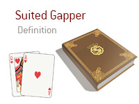 Definition of Suited Gapper - Poker Dictionary - Illustration of QH and 1H