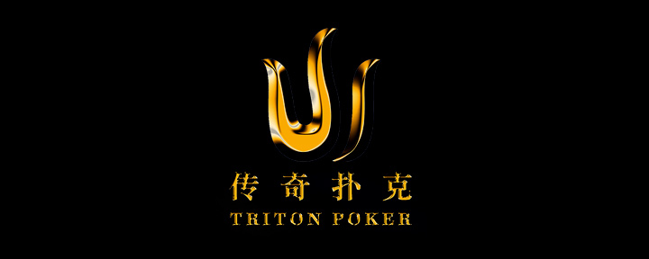 Triton Poker - Logo on black background.