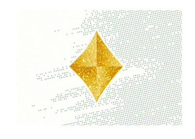 The golden diamond card symbol.  Illustration.