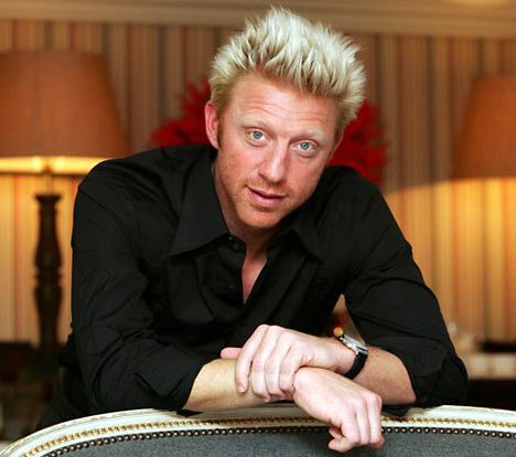 boris becker sitting at the poker table