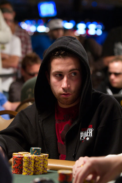 Jonathan Duhamel at the WSOP 2010 - With the hoodie on