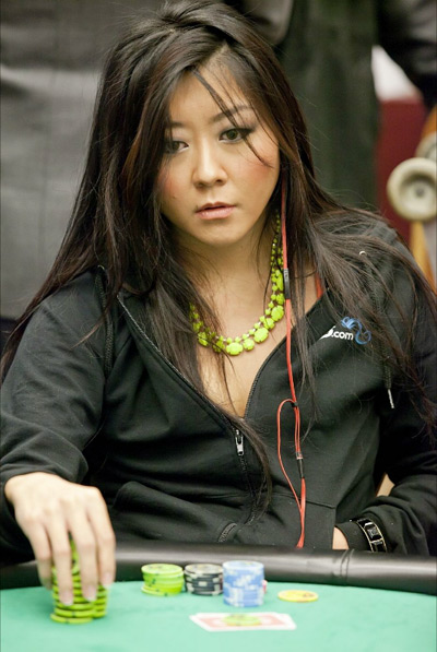 Maria Ho at the 10 K NLH Shooting Star Poker Tournament