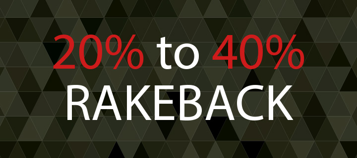 The current offer is a 20 percent to 40 percent rakeback.